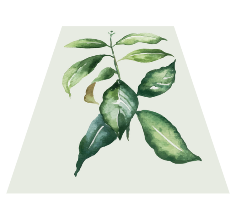 Lime palm leaf floral rug - TenStickers