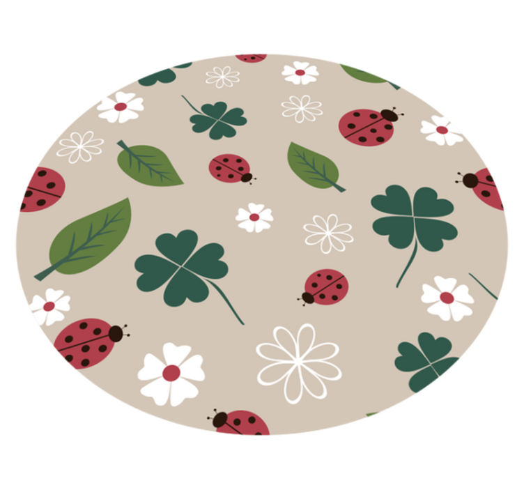 Springtime Ladybugs vinyl rug flowers - TenStickers