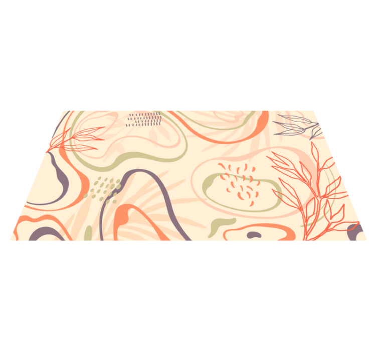 Nordic style leaves nordic vinyl rug - TenStickers