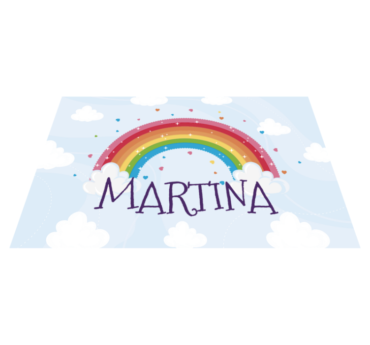 Rainbow custom name vinyl rug - TenStickers