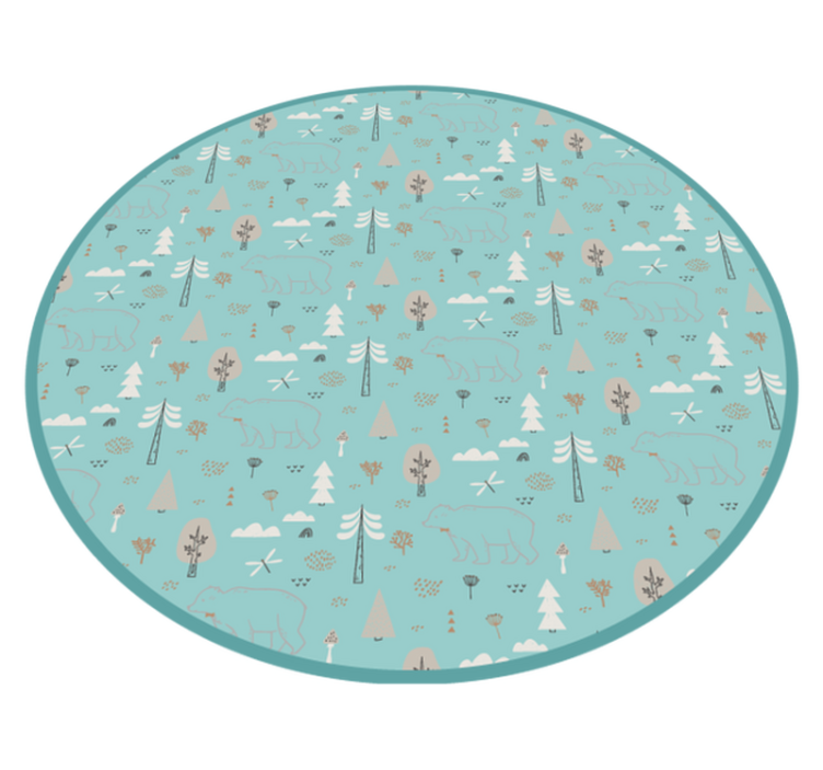 Geometric forest pattern kids vinyl rug - TenStickers