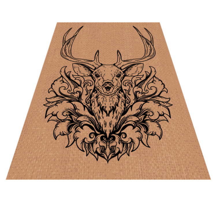Stylish stag design animal vinyl rug - TenStickers