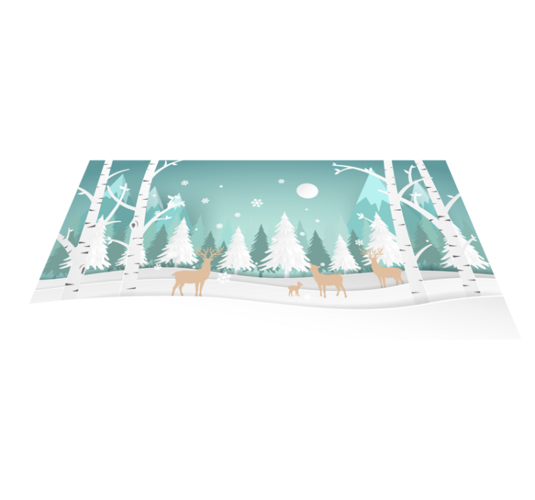 Winter Woodland Scene nature vinyl rug - TenStickers