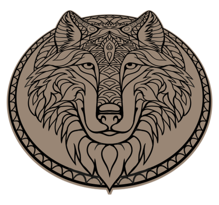 Tribal Wolf Head animal rug - TenStickers
