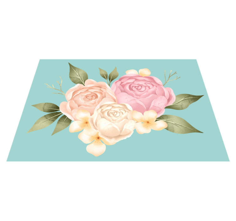 Botanical Composition vinyl rug flowers - TenStickers