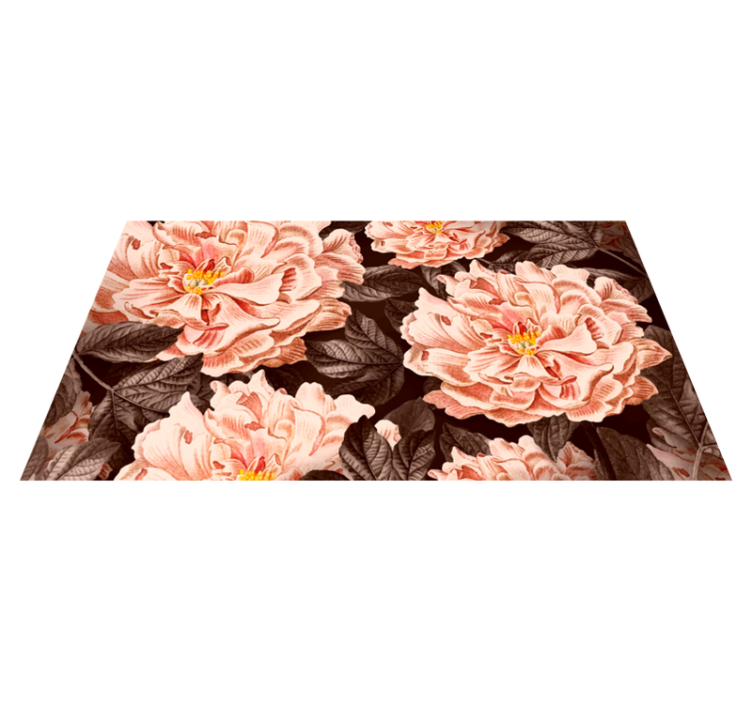 Graceful Floral Blossoms vinyl rug flowers - TenStickers