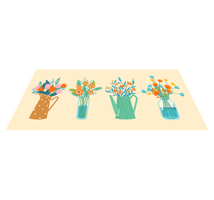 Floral Centerpiece Display vinyl rug flowers - TenStickers