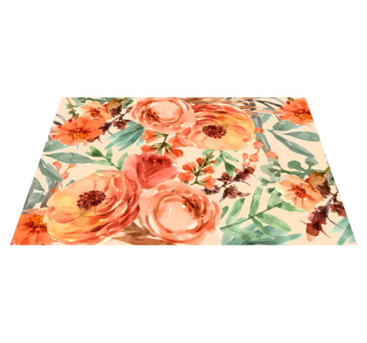 Vibrant Showcase nature vinyl rug flowers - TenStickers