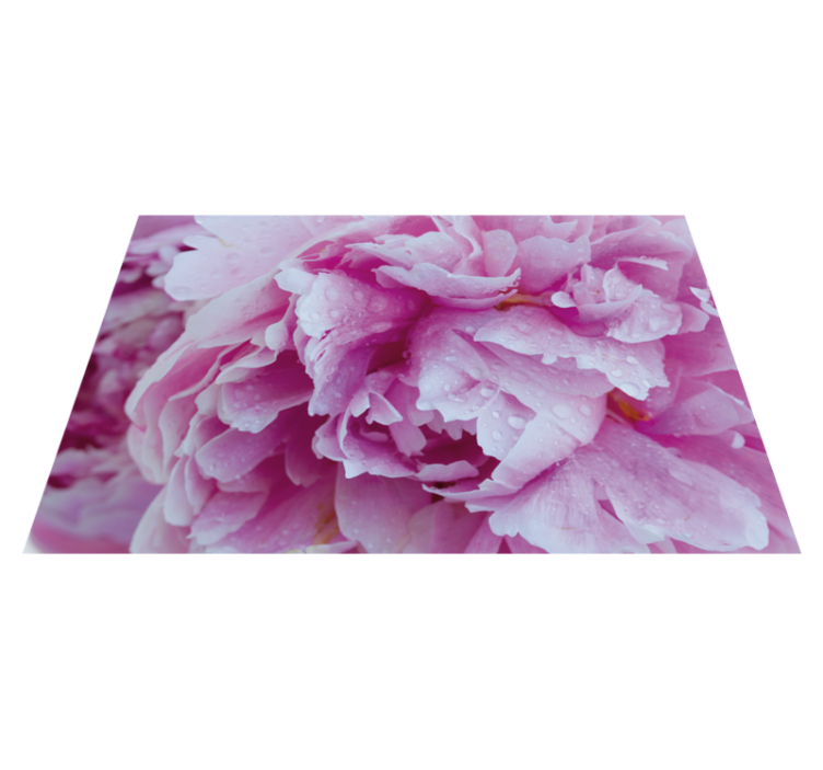 Roseate Peony Bloom vinyl rug flowers - TenStickers
