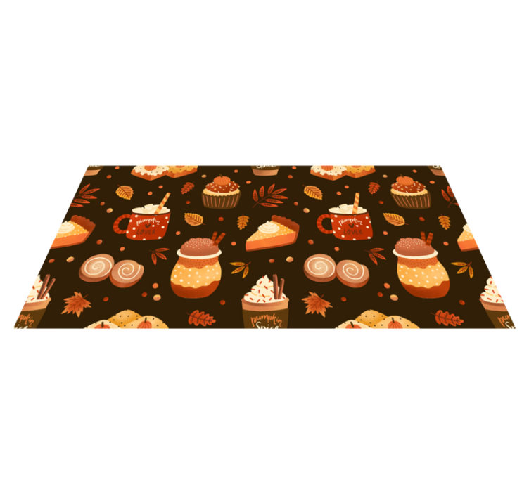 Autumn spices pattern kitchen floor tiles - TenStickers