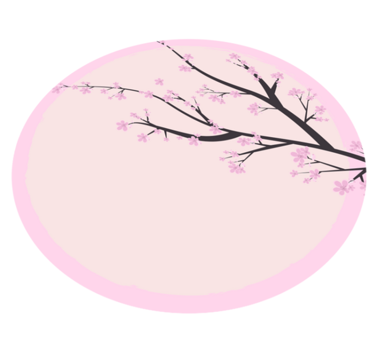 Cherry blossom branch vinyl rug flowers - TenStickers