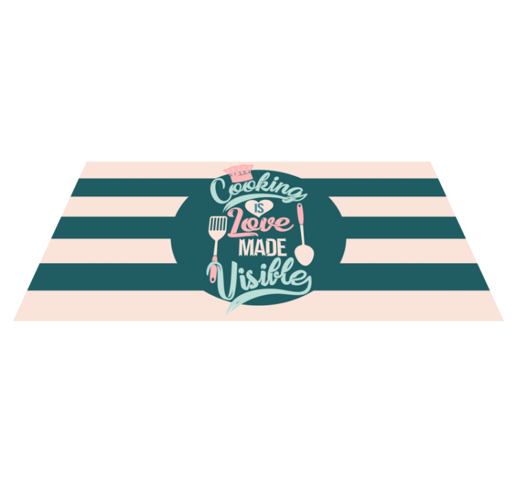 Cooking is love made visible kitchen floor - TenStickers