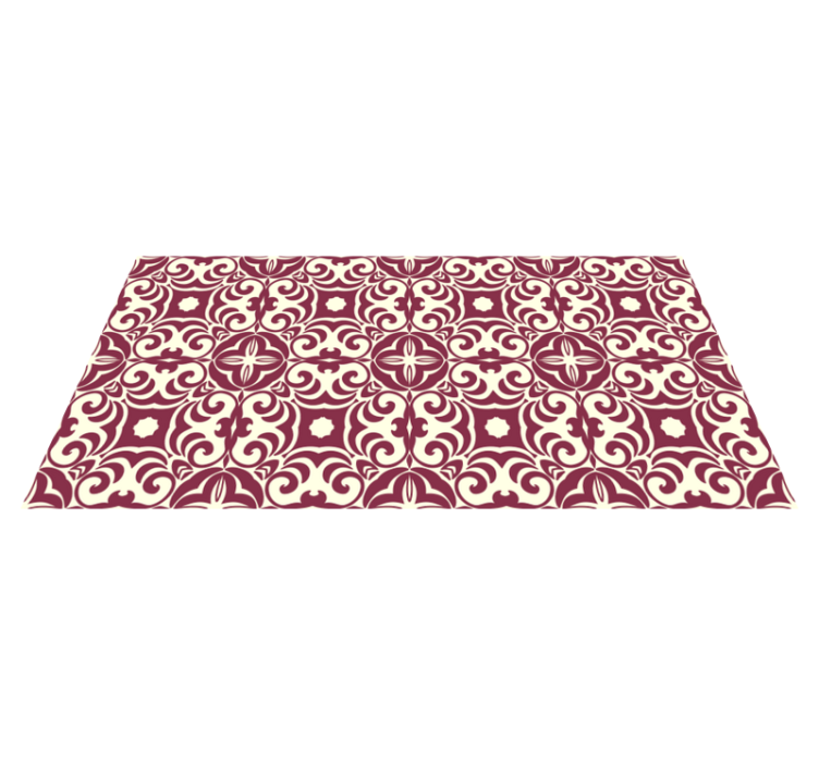 Intricate floral concept bedroom vinyl rug - TenStickers