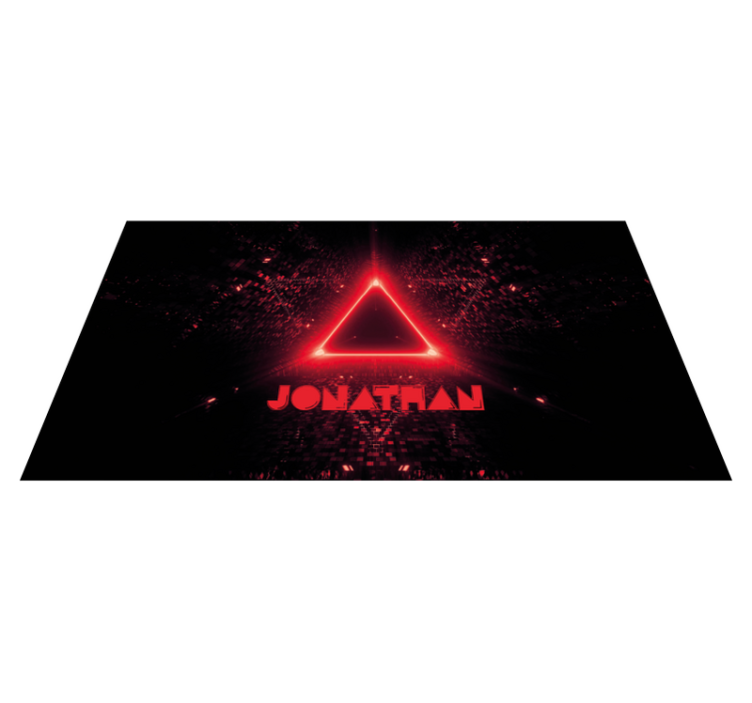 Neon triangle with name teenage bedroom vinyl rug - TenStickers