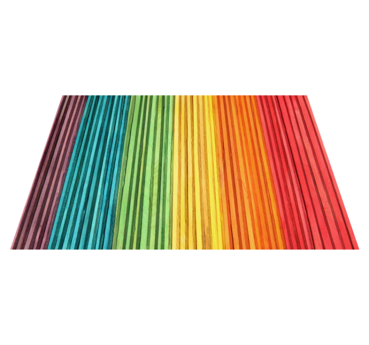 Colorful wooden boards wood effect vinyl rug - TenStickers