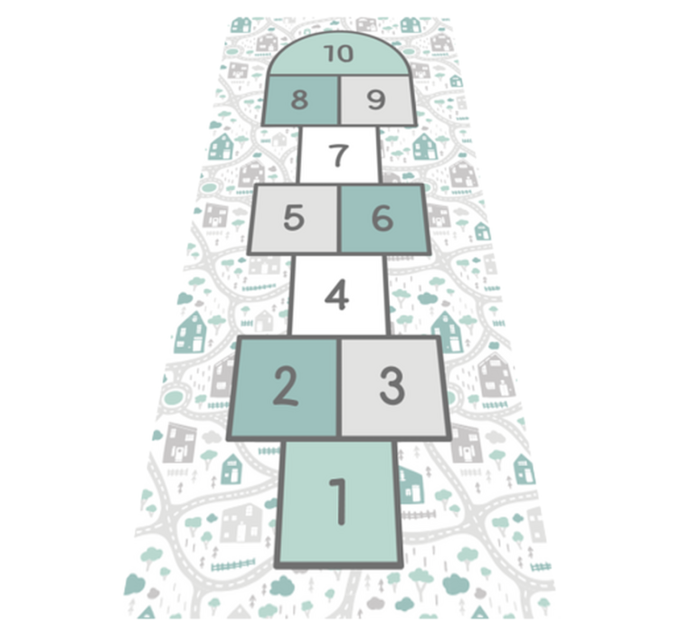 Hopscotch Play Area vinyl rug gaming - TenStickers