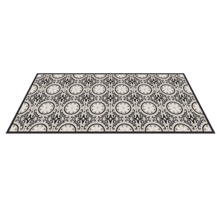 Geometric ornate design bedroom vinyl rug - TenStickers
