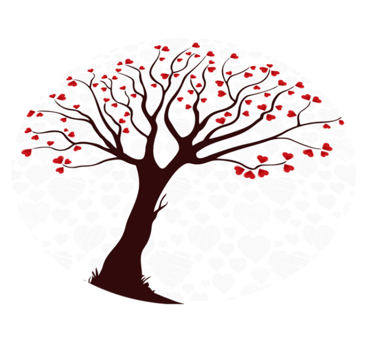 Tree Of Hearts vinyl rug flowers - TenStickers