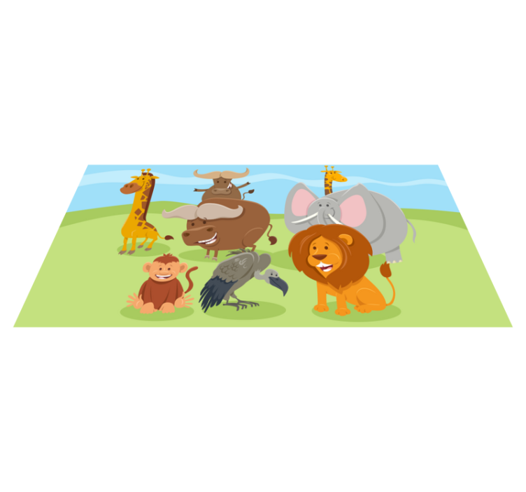 Charming Creature Friends vinyl rug - TenStickers