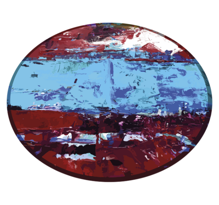 Vibrant geometric forms vinyl rug - TenStickers