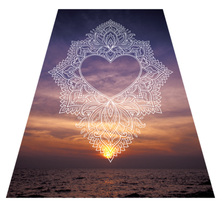 Hearted elegant design mandala vinyl rug - TenStickers