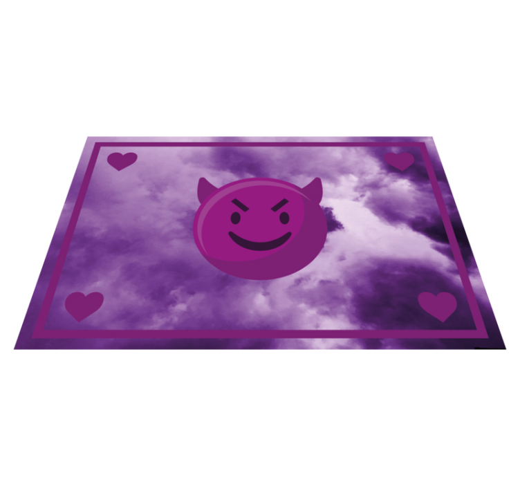 Smiling Devil Emoji teenage bedroom vinyl rug - TenStickers
