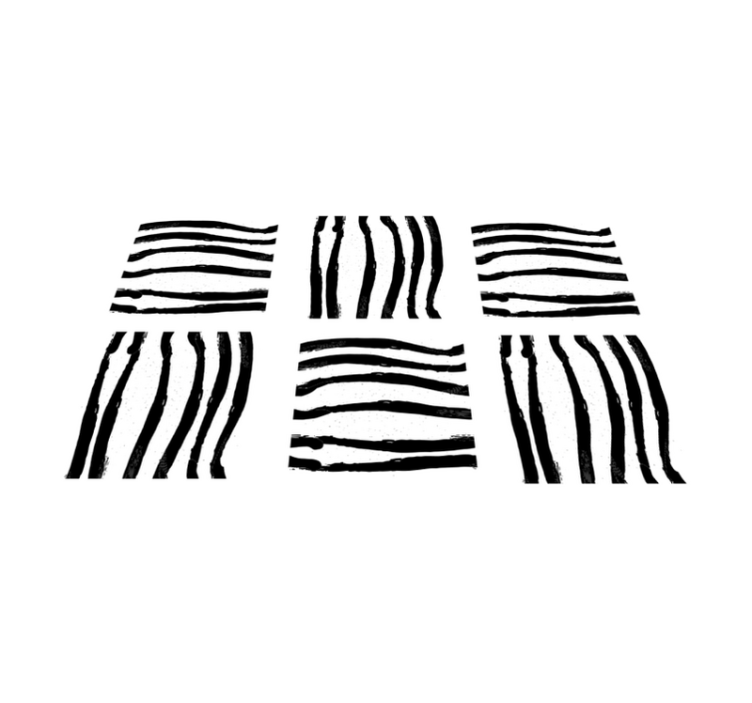 Black and white stripes geometric rugs - TenStickers