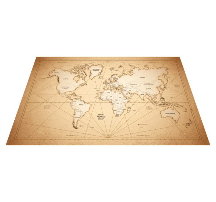 Nineteenth-century style world map rug - TenStickers