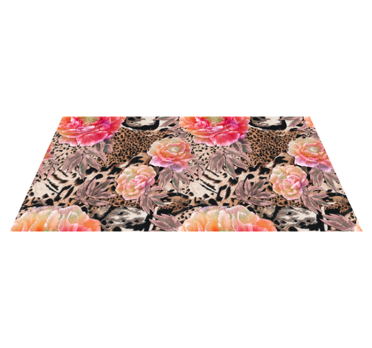 Colorful painted roses vinyl rug flowers - TenStickers