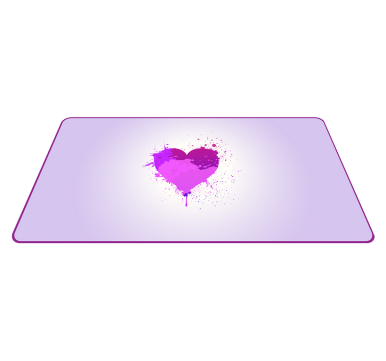 Purple heart splash teenage bedroom vinyl rug - TenStickers
