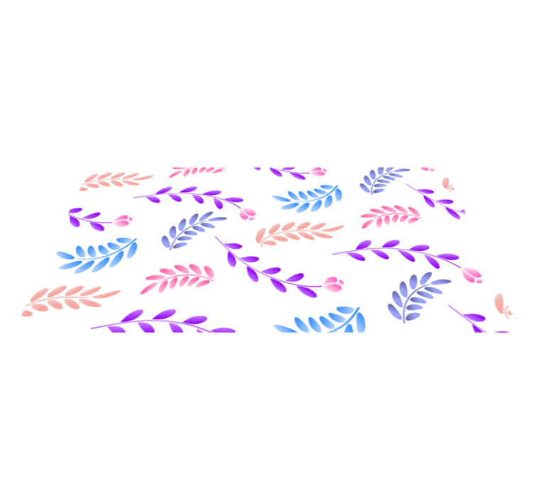 Botanical Leaf Element vinyl rug flowers - TenStickers