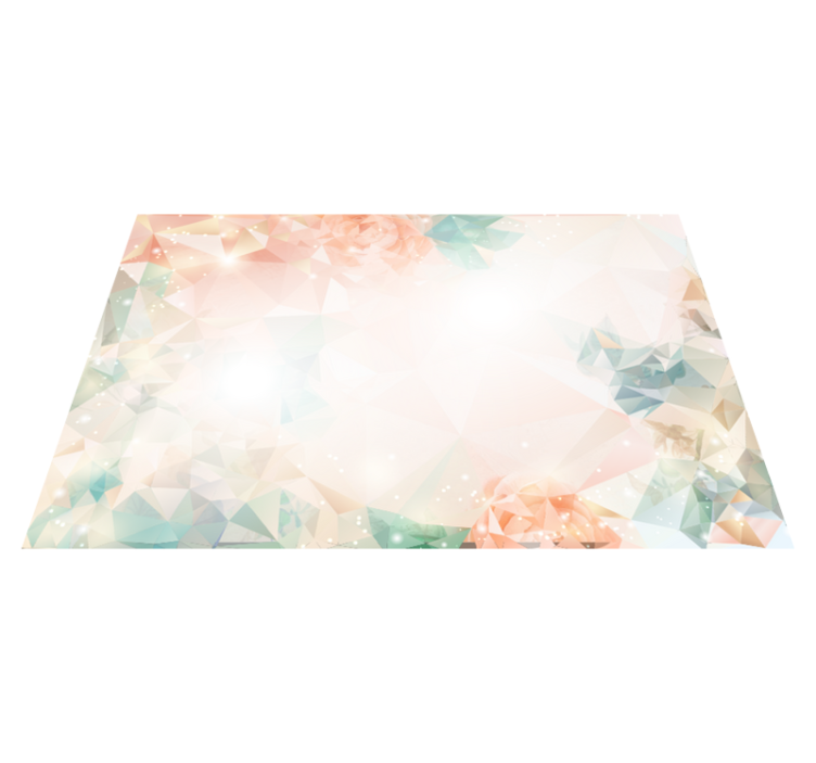 Botanical geometry vinyl rug flowers - TenStickers
