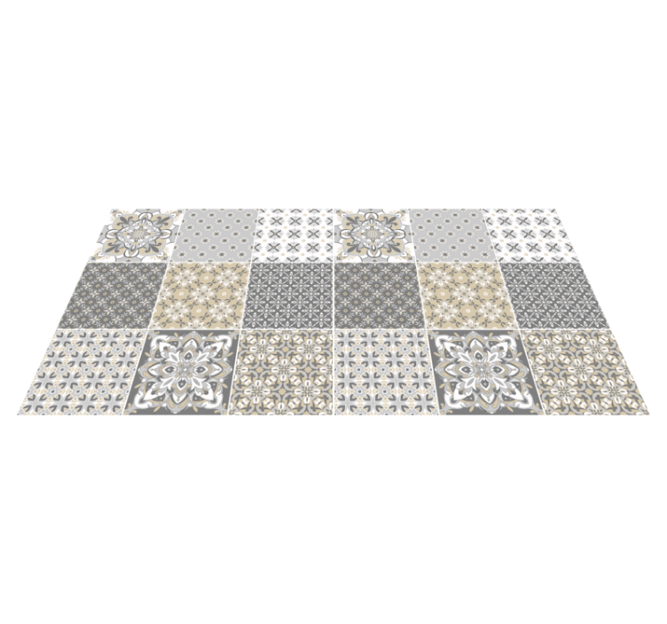 Moroccan style tile effect kitchen vinyl rug - TenStickers