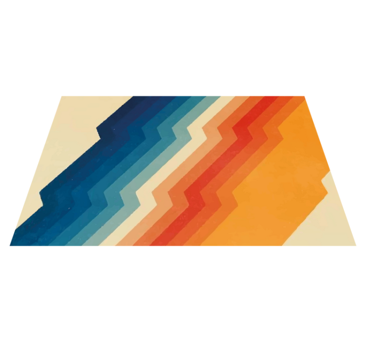 Dynamic zigzag living room vinyl rug - TenStickers