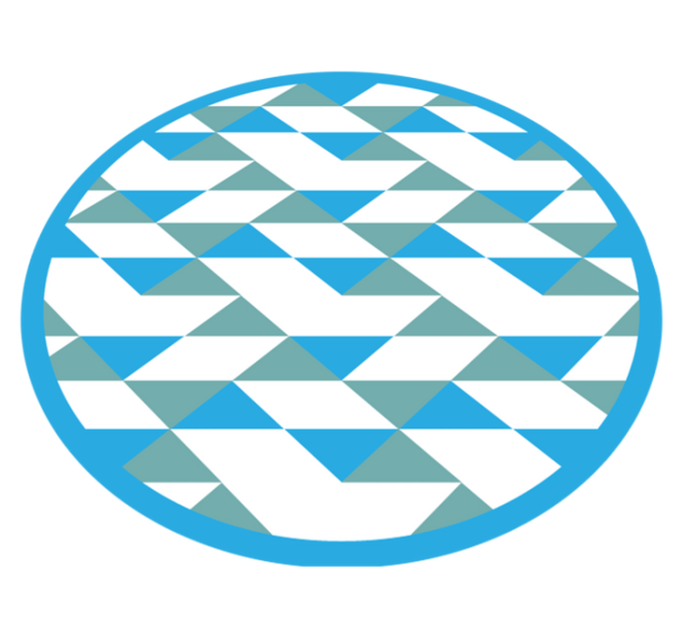 Blue and green elements geometric vinyl rug - TenStickers