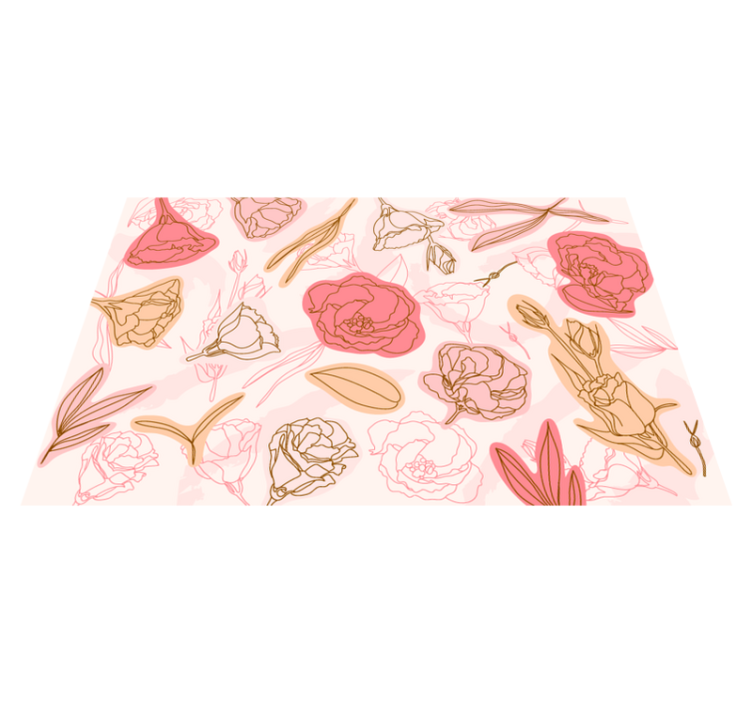 Delicate pink flowers  floral rug - TenStickers