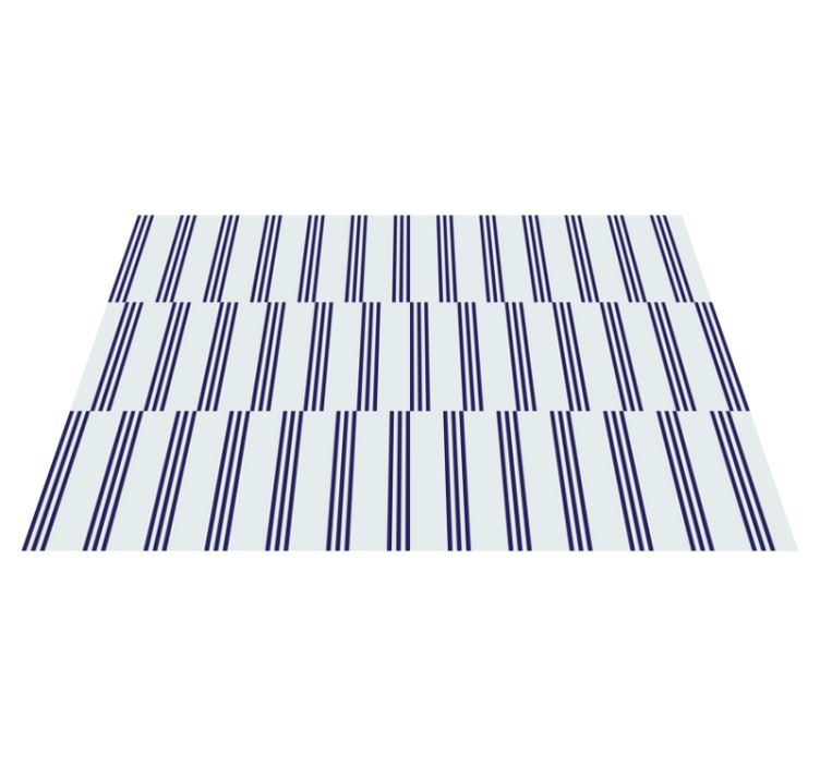 Living room vinyl rug navy striped design - TenStickers