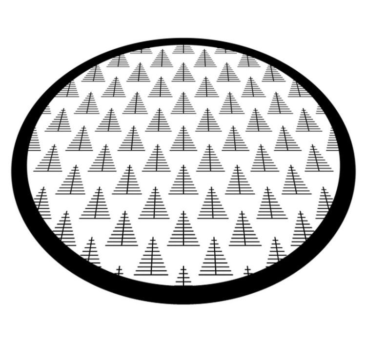 Nordic vinyl rug geometric gray trees - TenStickers