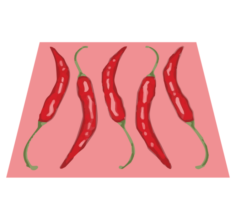Five Chili Pepper's kitchen floor tiles - TenStickers