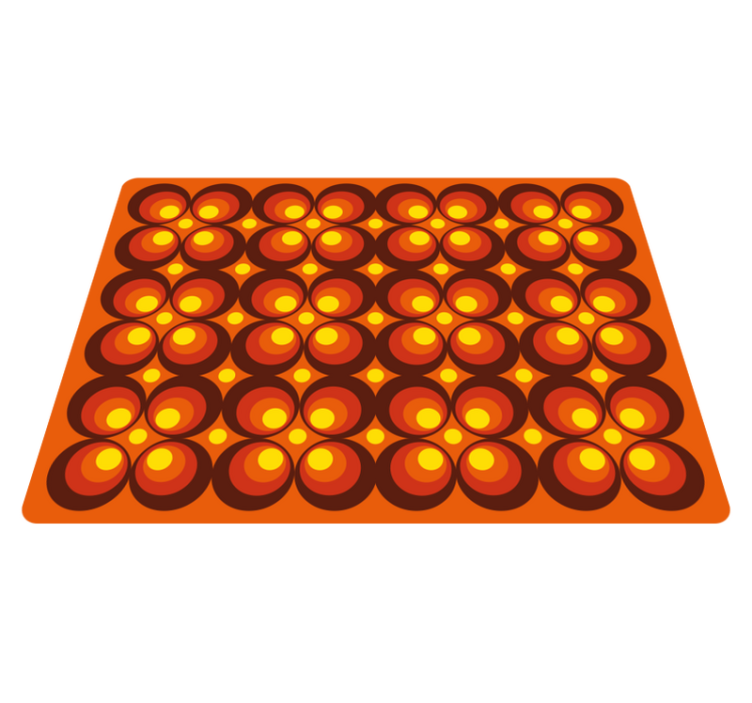 Retro Circular Patterns texture vinyl rug - TenStickers