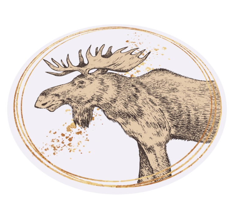 Drawn moose with stains ethnic rug - TenStickers