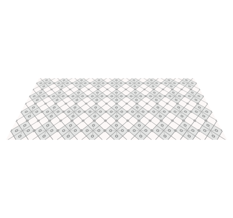 Grey geometry tile vinyl rug - TenStickers