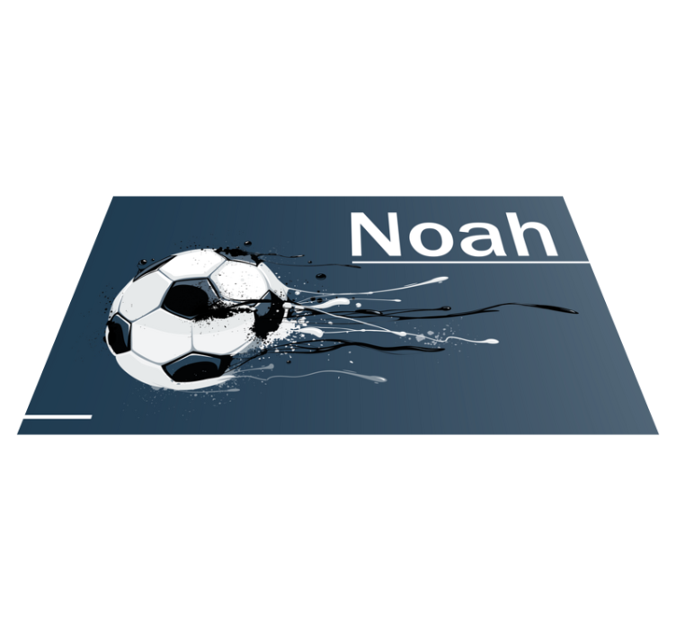 Soccer action with name teenage bedroom vinyl rug - TenStickers