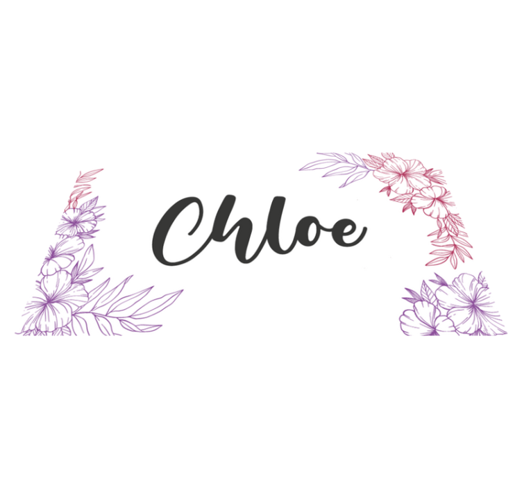 Floral custom name teenage bedroom vinyl rug - TenStickers