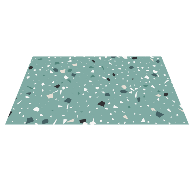 Green terrazzo style stone effect vinyl rug - TenStickers