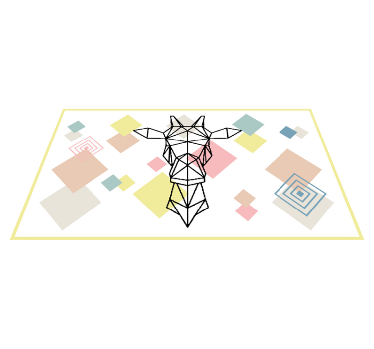 Abstract origami giraffe teenage bedroom vinyl rug - TenStickers