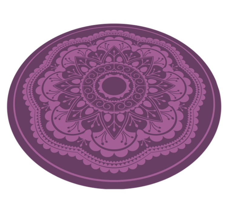 Purple circular design mandala vinyl rug - TenStickers