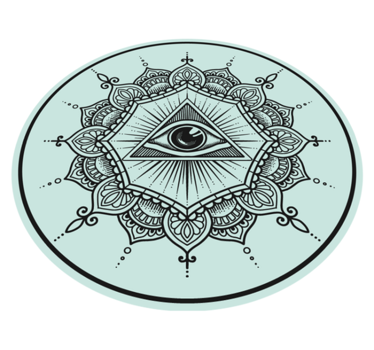 All-Seeing Eye mandala vinyl rug - TenStickers