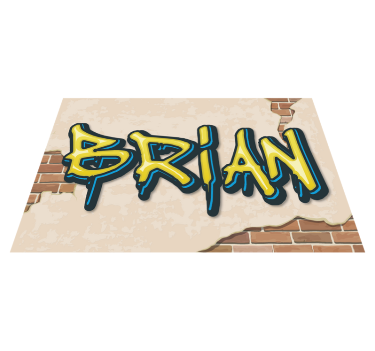 Graffiti style name teenage bedroom vinyl rug - TenStickers