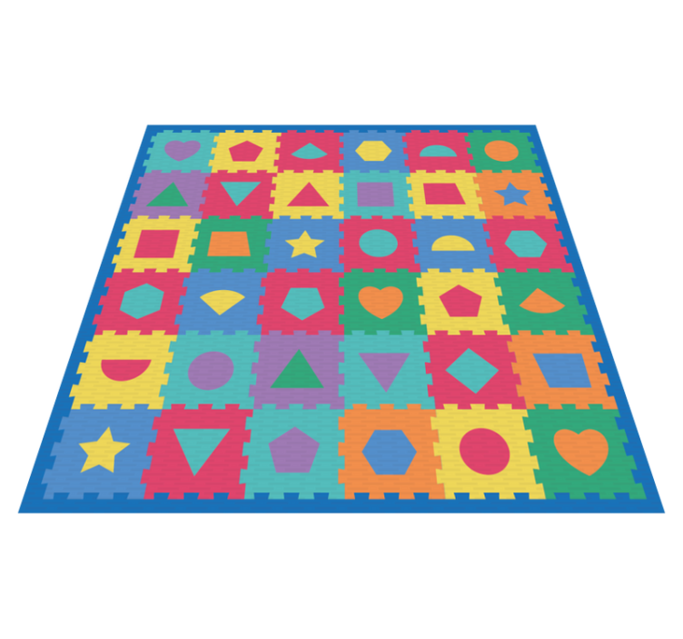 Colorful puzzle imitation nursery vinyl rug - TenStickers
